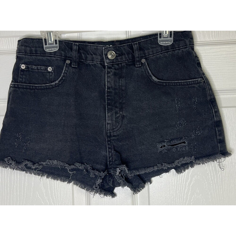 BDG Urban Outfitters Essential Mid Rise Cut Off Jean Shorts Sz 29 Charcoal Wash